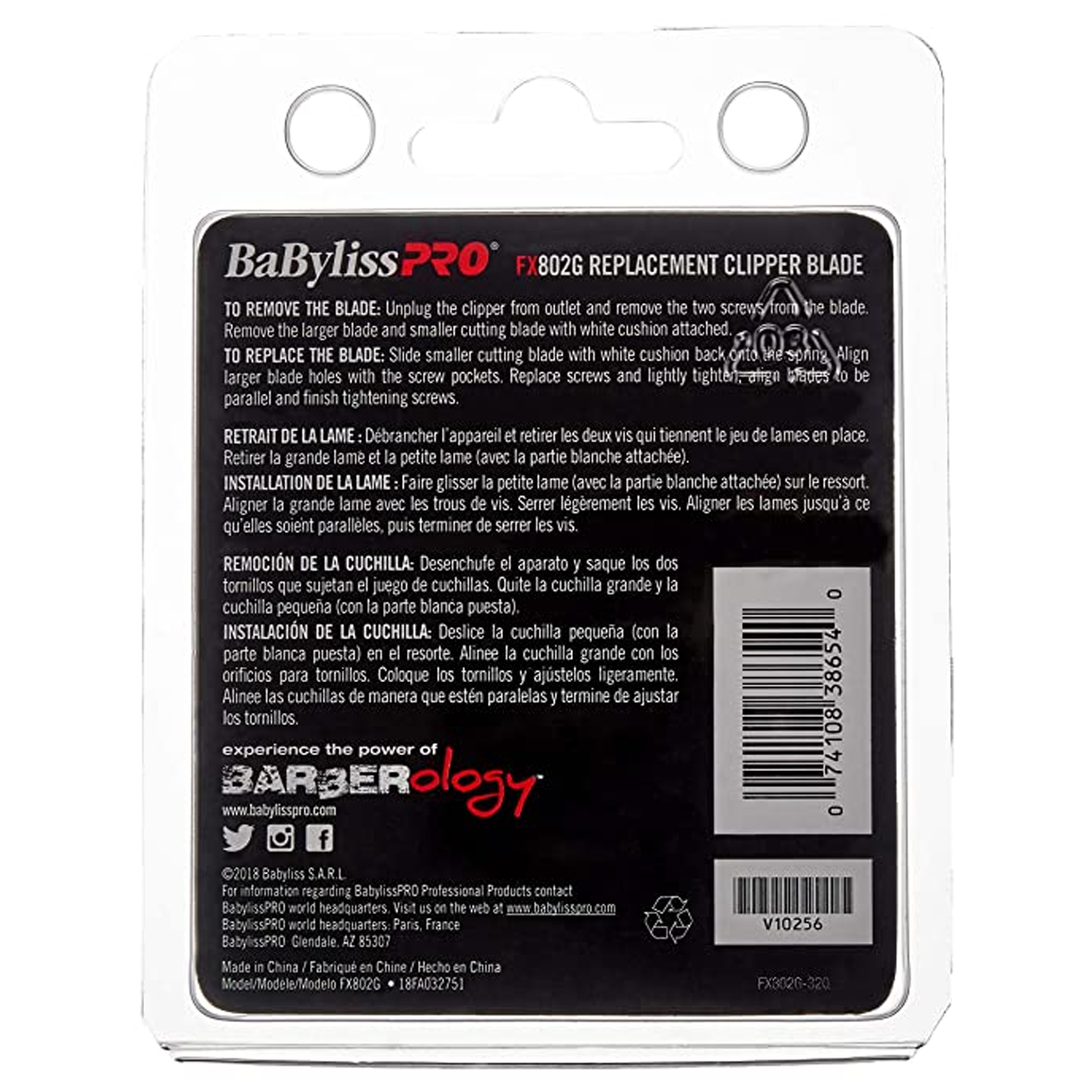 BaBylissPRO Barberology FX802G DLC Titanium Taper Blade For Clipper