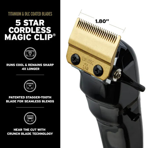 Wahl Cordless Barber Combo Black Magic Clip Clipper & Detailer Trimmer